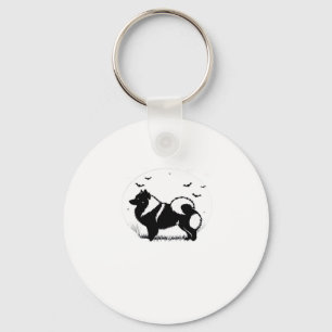 Llavero Perro Keeshond � Silueta Clásica de Luna de Hallow