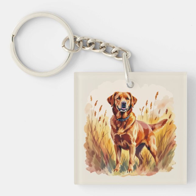 Llavero Perro Labrador Retriever Fox Rojo (Frente)