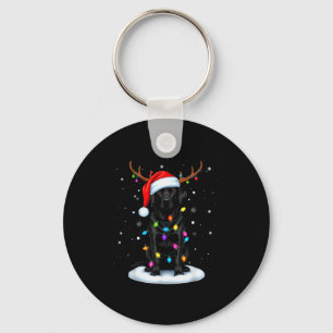 Llavero Perro Labrador Retriever Negro Navideño Luces Reno