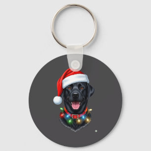 Llavero Perro Labrador Retriever Negro Navideño Sombrero d