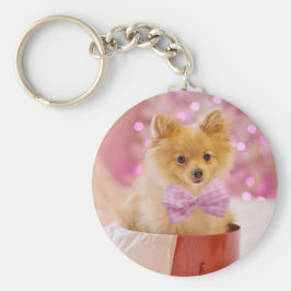 Llavero Perro lindo con Navidades de vaca rosa fotografía