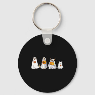 Llavero Perro lindo vestido como boo divertido fantasma de