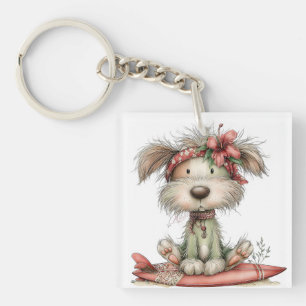 LLAVERO PERRO LINDO Y CAPRICHOSO DE VERANO EN TABLA DE SUR