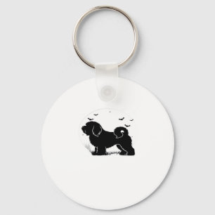 Llavero Perro Lowchen � Silueta de Luna de Halloween Camis