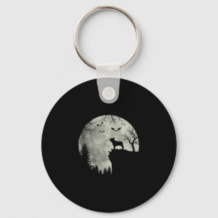 Llavero Perro Luna Aullar En Bosque Halloween Perro French