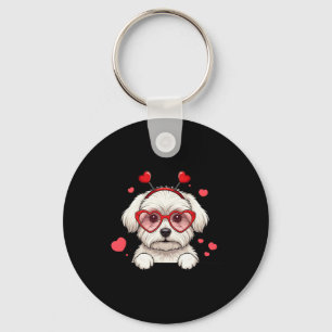 Llavero Perro Maltés Corazón Cabeza San Valentín Mujer Mal