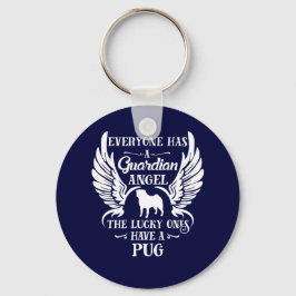 Llavero Perro mascota Pug ángel guardián