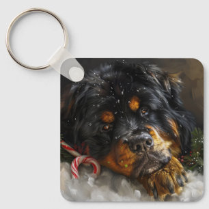 Llavero Perro Mastín Tibetano Navidad Festiva