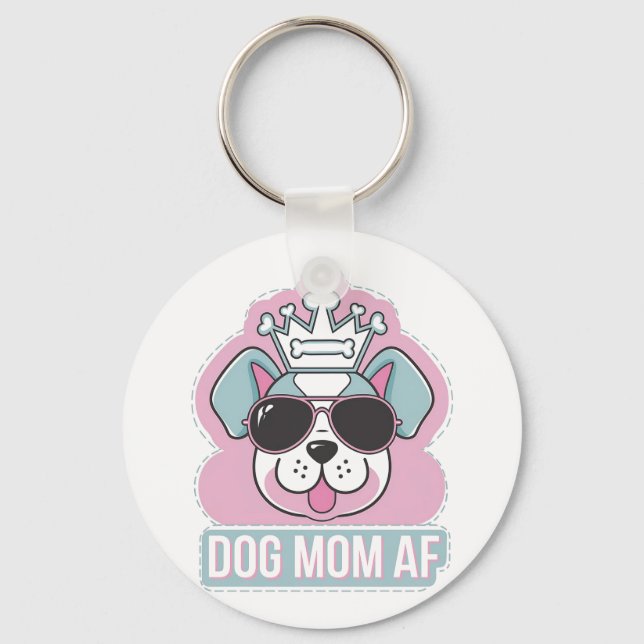 Llavero Perro Mom AF - Gracioso Diseño De Perro (Anverso)