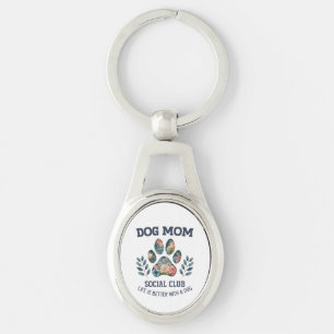 Llavero Perro Mom Paw Floral