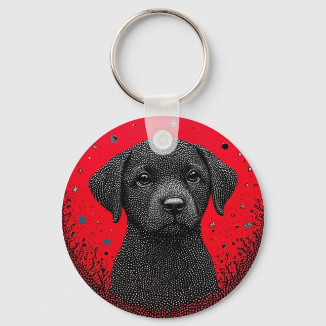 Llavero Perro Negro Caprichoso (Anverso)