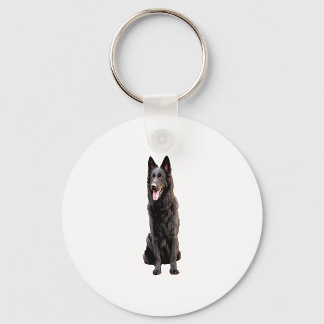 Llavero Perro negro pastor alemán (Anverso)