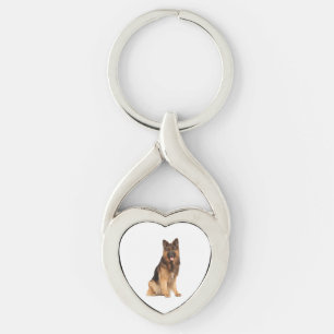 Llavero perro pastor alemán, diseño recto envolvente, 