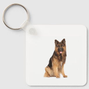 Llavero Perro pastor alemán, envolver diseño recto,