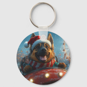 Llavero Perro pastor belga Montaña rusa Navidad