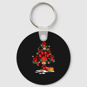 Llavero Perro Paw Árbol de Navidad Gracioso Feliz Navidad