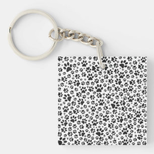 Llavero Perro Paws Black and White Polka Dot