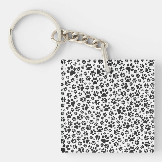 Llavero Perro Paws Black and White Polka Dot (Frente)
