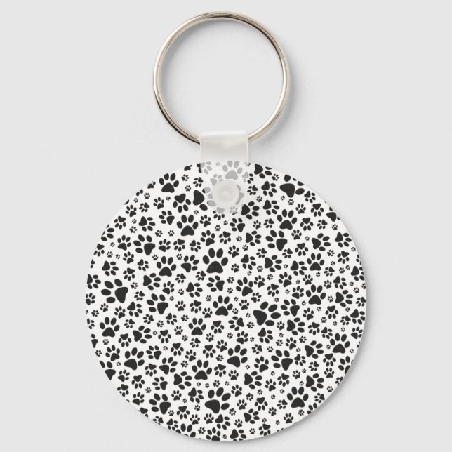Llavero Perro Paws Black and White Polka Dot (Anverso)