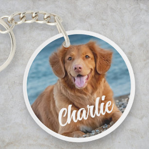 Llavero Perro personalizado amante de dos Mascotas de foto