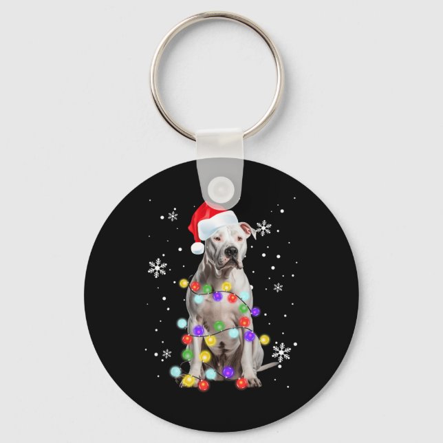 Llavero Perro Pitbull Alegres Dogmas Santa Pitbull Navidad (Anverso)