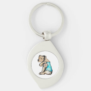 Llavero Perro Pitbull Amo A Papá Tattoo Familia Funny