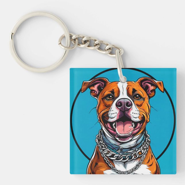Llavero Perro Pitbull lindo (Frente)