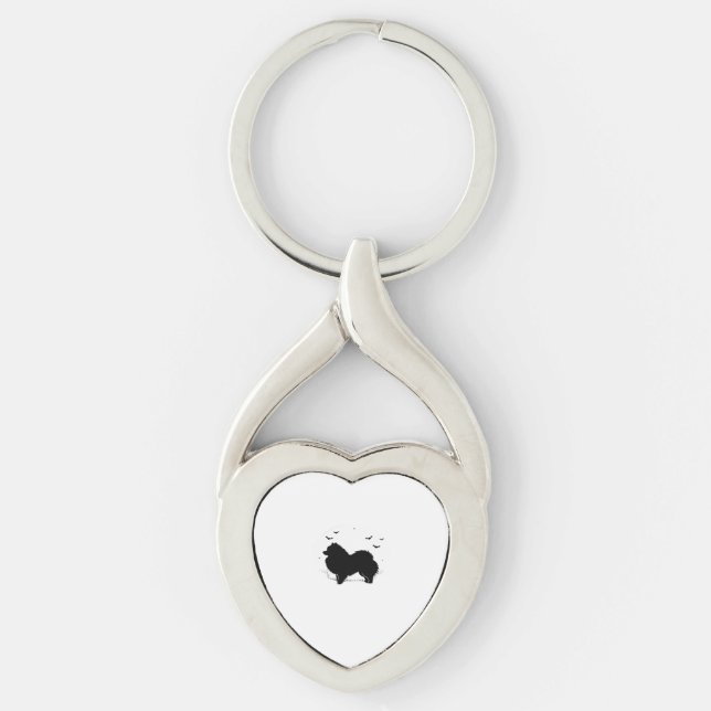 Llavero Perro Pomeraniano - Halloween Moon Silhouette Clas (Anverso)