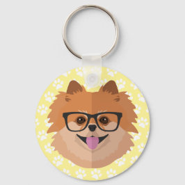 Llavero Perro Pomerano En Lentes Nerviosas | Regalo de Hip