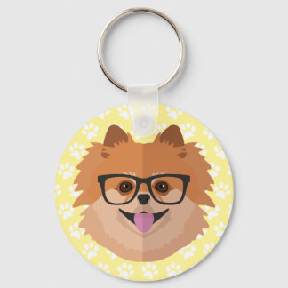 Llavero Perro Pomerano En Lentes Nerviosas | Regalo de Hip