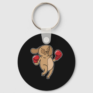 Llavero Perro Pug Hace Boxeo