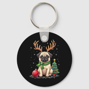 Llavero Perro pug reno Navidad Perro amante Familia gracio