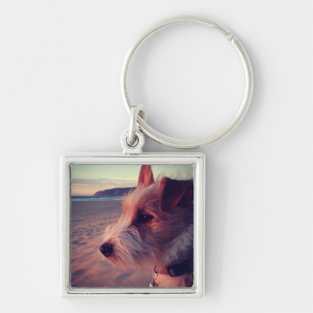 Llavero Perro que hace frente a la playa (Frente)