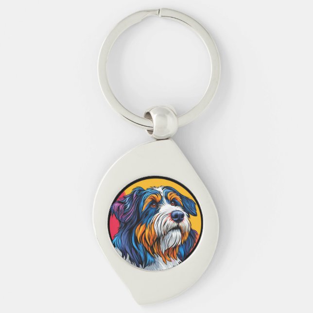 Llavero Perro que ilustra una creatividad vibrante (Anverso)