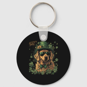 Llavero Perro Retriever Dorado - Día de San Patricio Santo