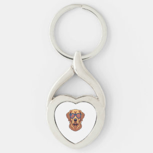 Llavero Perro Retriever Dorado Divertido - Arte Gráfico pa