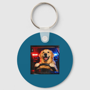 Llavero Perro retriever dorado divertido conduciendo meme 