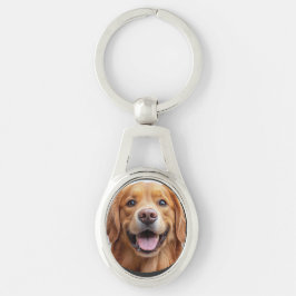Llavero Perro Retriever Dorado Sonriente Feliz