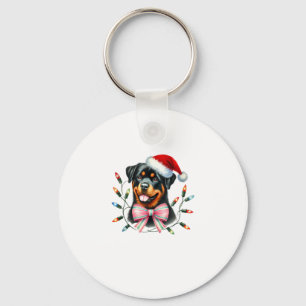 Llavero Perro Rottweiler con Navidades Coquette Bow