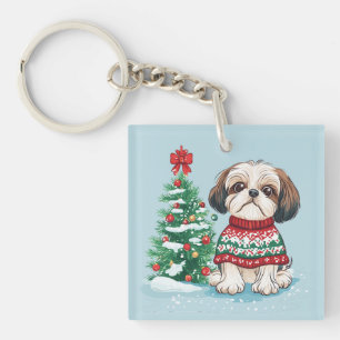 Llavero Perro Santa Shih Tzu Navidad