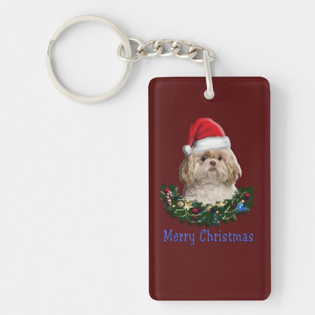 Llavero Perro Shih-Tsu Navidad (Frente)