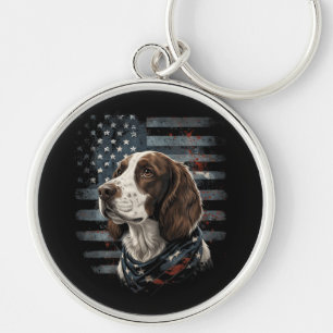 Llavero Perro Springer Spaniel Bandera Americana