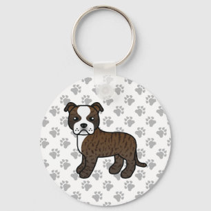 Llavero Perro Staffordshire Bull Terrier de color atigrado