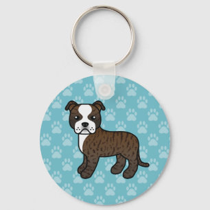 Llavero Perro Staffordshire Bull Terrier de pelaje atigrad