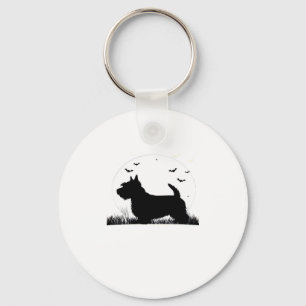 Llavero Perro Terrier Skye � Silueta de Luna de Halloween