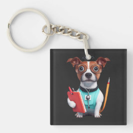 Llavero Perro trabajando como enfermera, perro llevando un