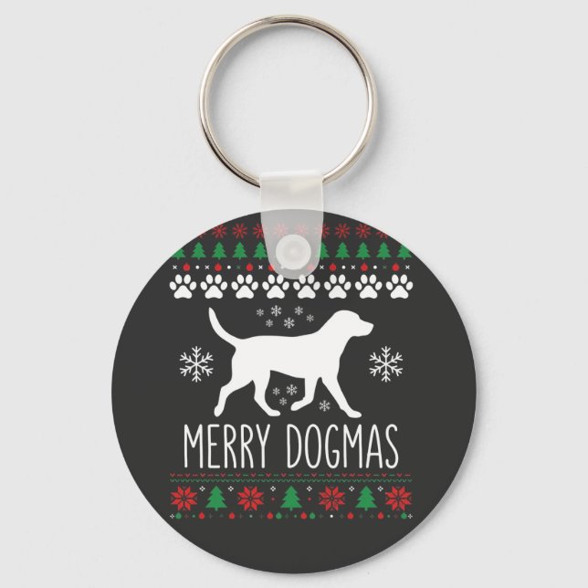Llavero Perro Vector de Navidad de Dogmas Alegres (Anverso)