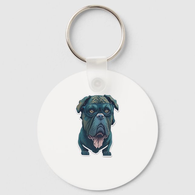 Llavero Perro verde con gafas (Anverso)