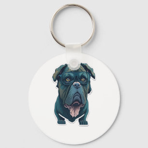 Llavero Perro verde con gafas