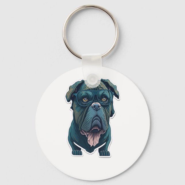 Llavero Perro verde con gafas (Anverso)